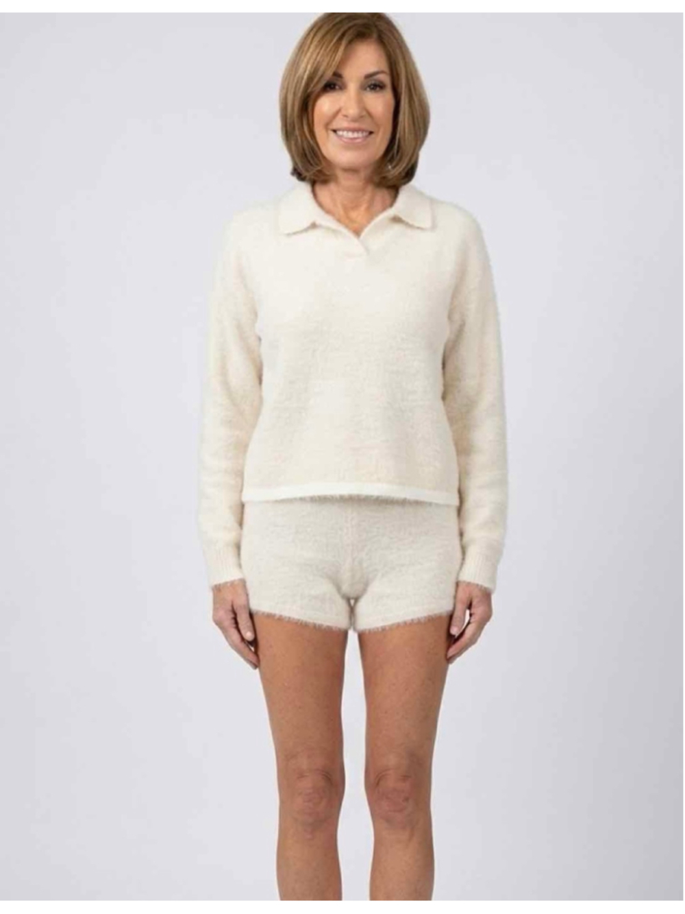Jacquemus Le Short Neve Off White Fuzzy Knitted Shorts FR 42, US 10